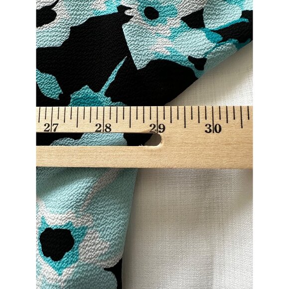 Michael Kors Blue Floral Print Dolman Sleeve Tie Waist Boxy Blouse 2X Lagenlook - Picture 4 of 8